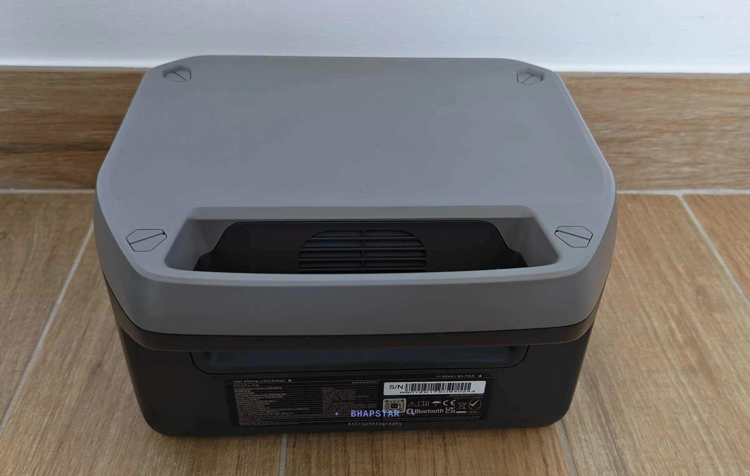 EcoFlow River 2 showing its output ports and display